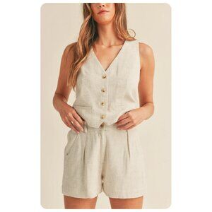 NEW Mable Linen Blend SHORTS sz L